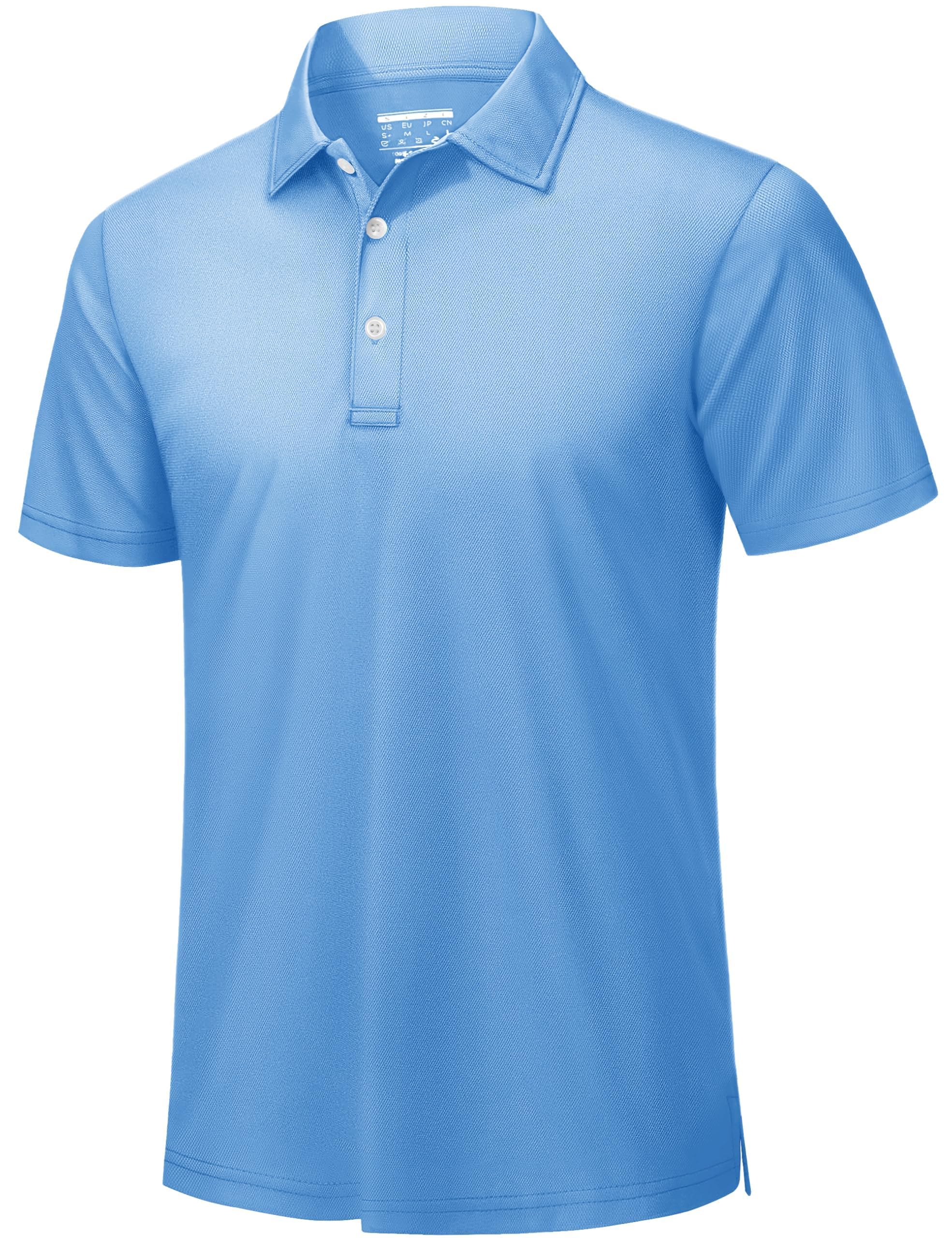 TACVASEN Mens Golf Polo Shirts Dry Fit Short Sleeve Collared Polos Performance L