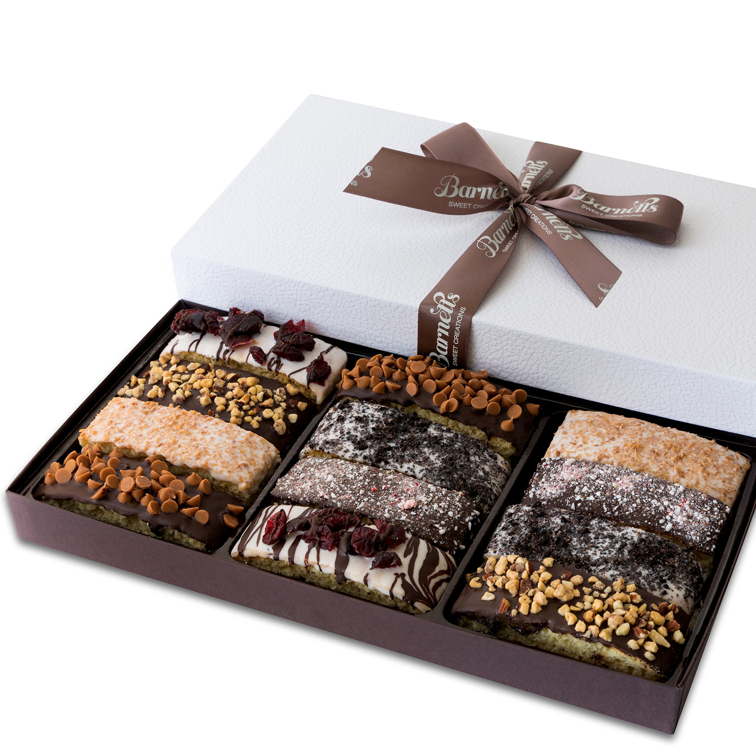 Barnetts 12 Gourmet Chocolate Biscotti Cookies Gift Basket | Cookie Gifts Basket