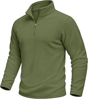 MAGCOMSEN Men's Fleece Sweatshirt Quarter Length Zipper Stand-up Collar Long Sleeve Shirt for Men Thermal Winter Autumn