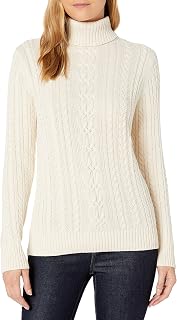Amazon Essentials Women's Standard Fisherman Cable Turtleneck Sweater