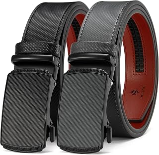 DOOPAI Men's Adjustable Belt Ratchet Belt Dress 1 3/8 Inch Genuine Leather Designer Belt Size Can Be Cut to Length with Gift Box