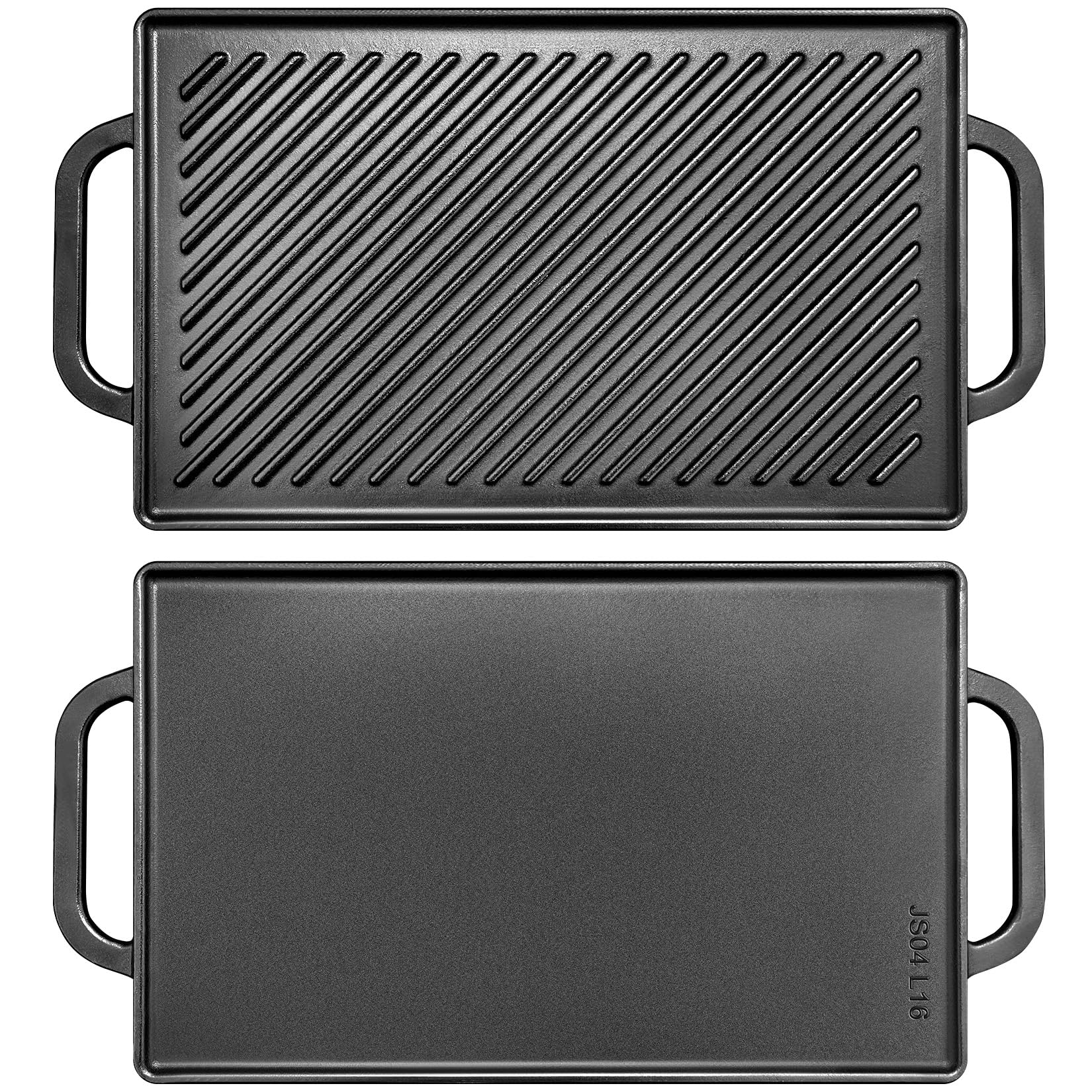 GGC Cast Iron Reversible Griddle | Double Sided Griddle Pan Perfect for Gas Gril