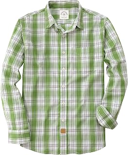 Dubinik® Men's Casual Pocket Lightweight Soft Regular Button Classic Plaid Long Sleeve Shirt