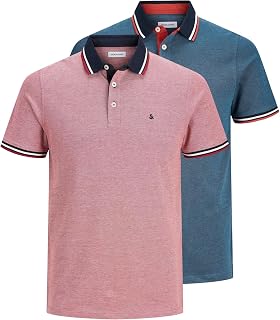 JACK & JONES Men's Jjepaulos Polo SS 2pk MP T-Shirt