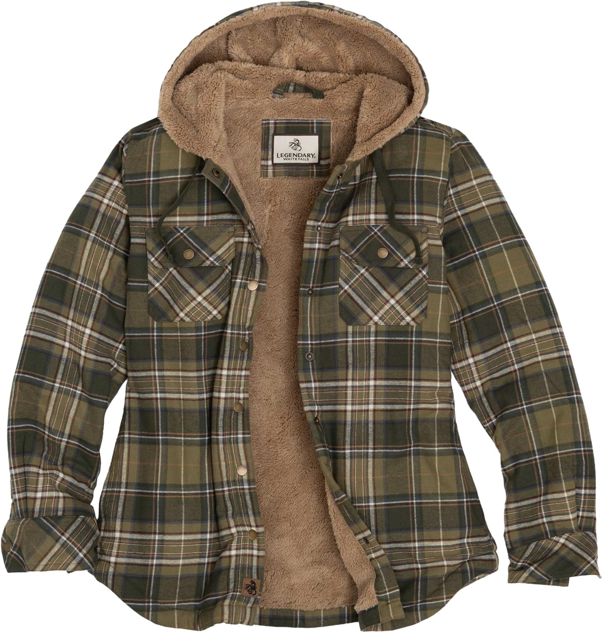 Legendary Whitetails Womens Sherpa Lined Hooded Shirt Jacket