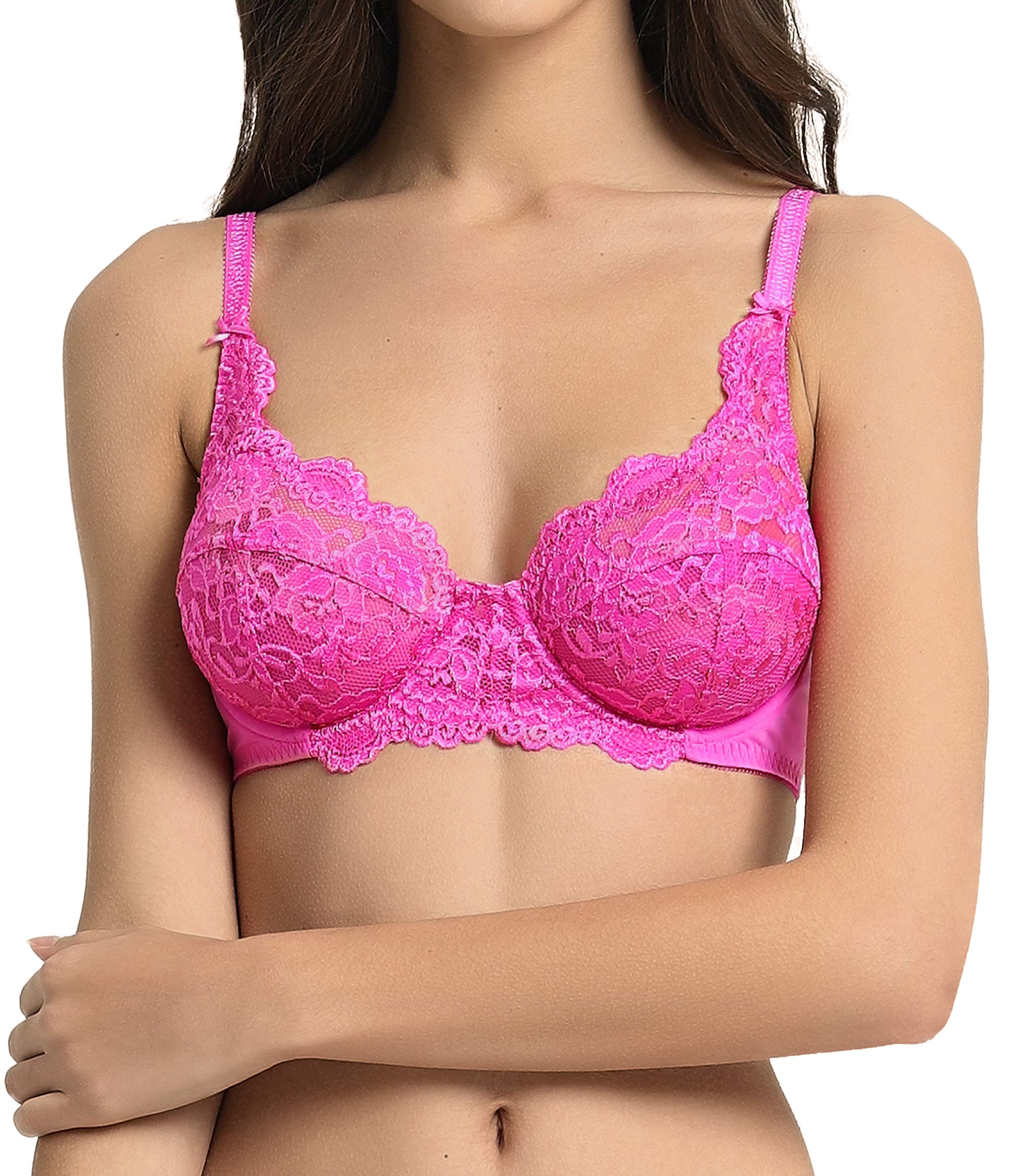 Vanever Women's Bra with Underwire Full Cup Lace Push Up Balconette Soft Cup Smo