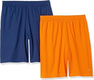 Amazon Essentials Men's Athletic Basketball Gym Shorts, Breathable Moisture-Wicking Loose-Fit with Elastic Waist, Pack of 2