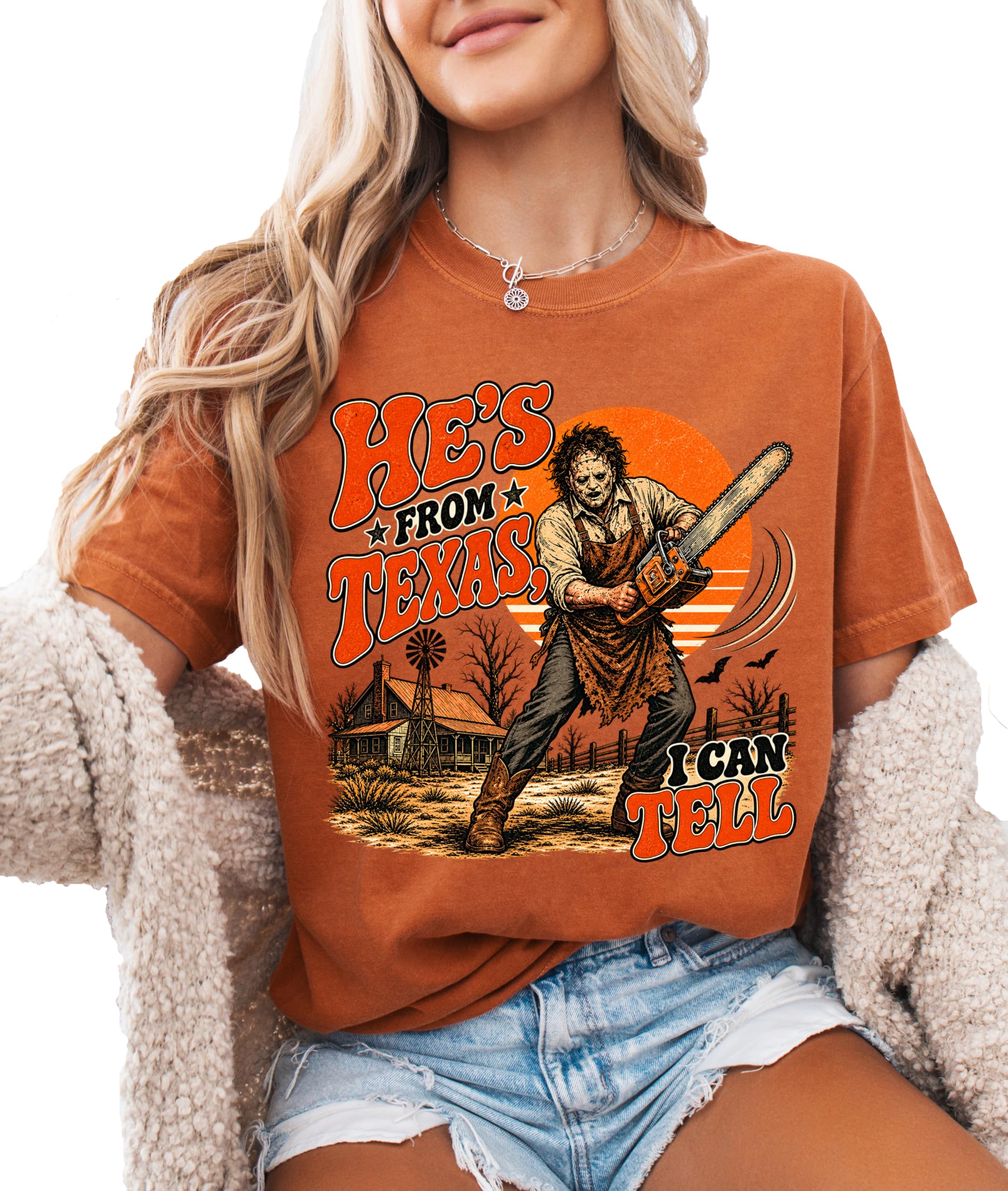He’s from Texas I Can Tell Shirt, Retro Texas Chainsaw Horror Tee, Slasher Hallo