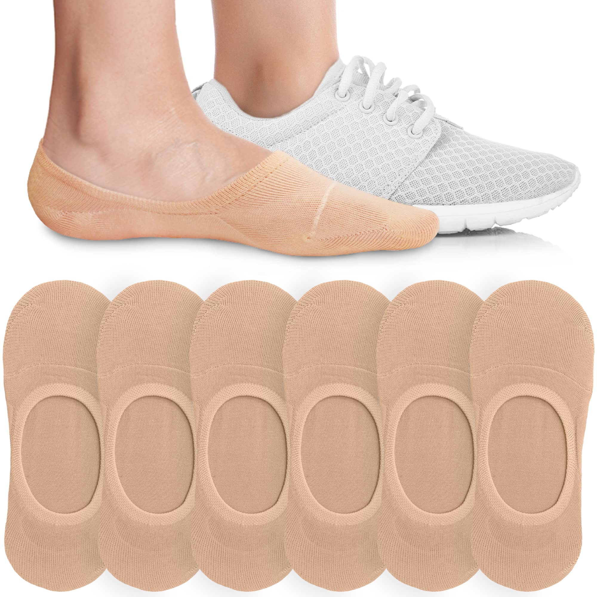 Eedor No Show Socks Women - Low Cut Ankle, Non Slip