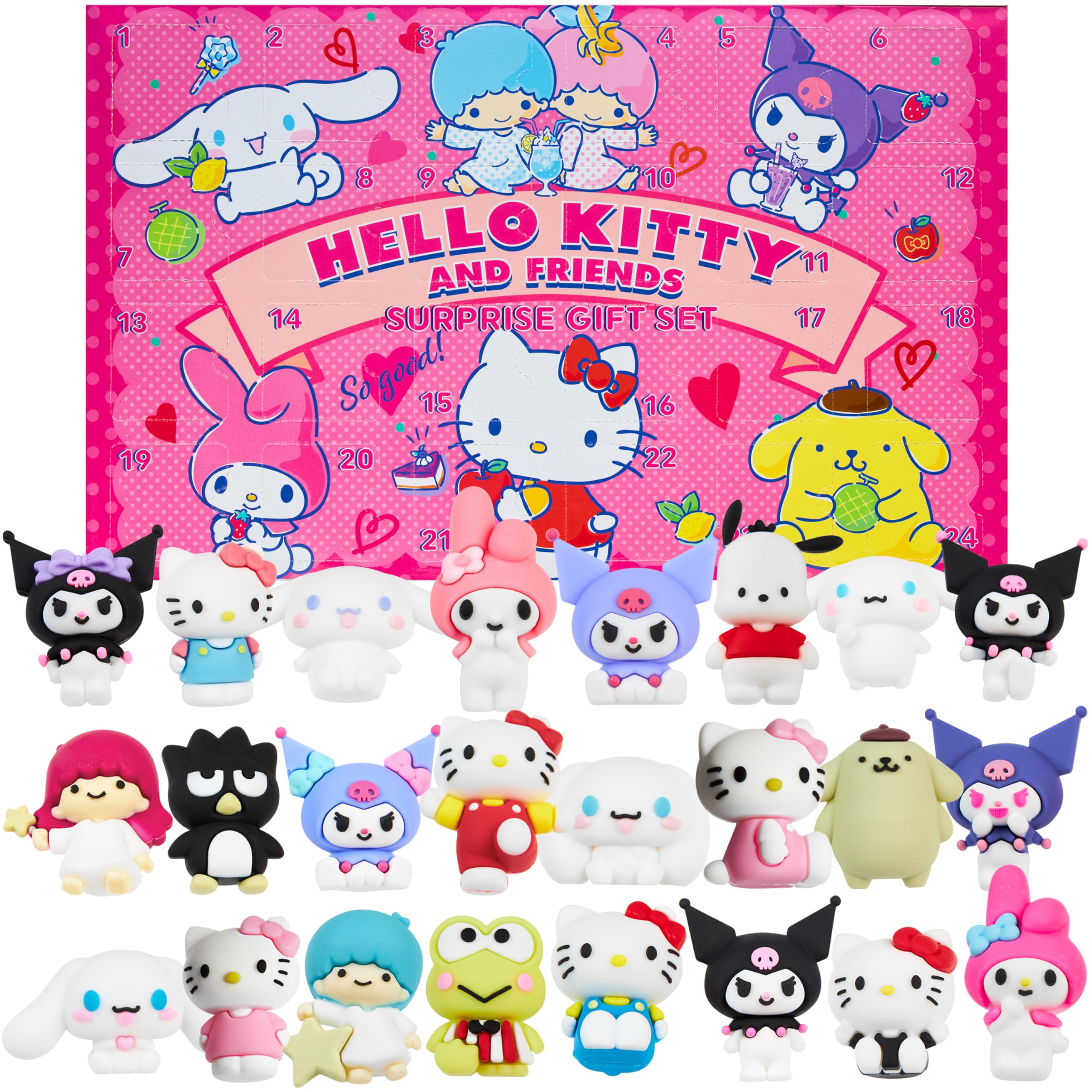 Hello Kitty and Friends Surprise Figurines Box with 24 Pcs 3D Collectible Charac
