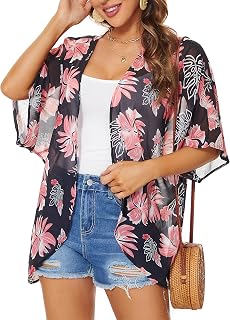 JOELLYUS Women Summer Dress Casual Beach Dress Floral Spaghetti Straps Wide Pocket Dress