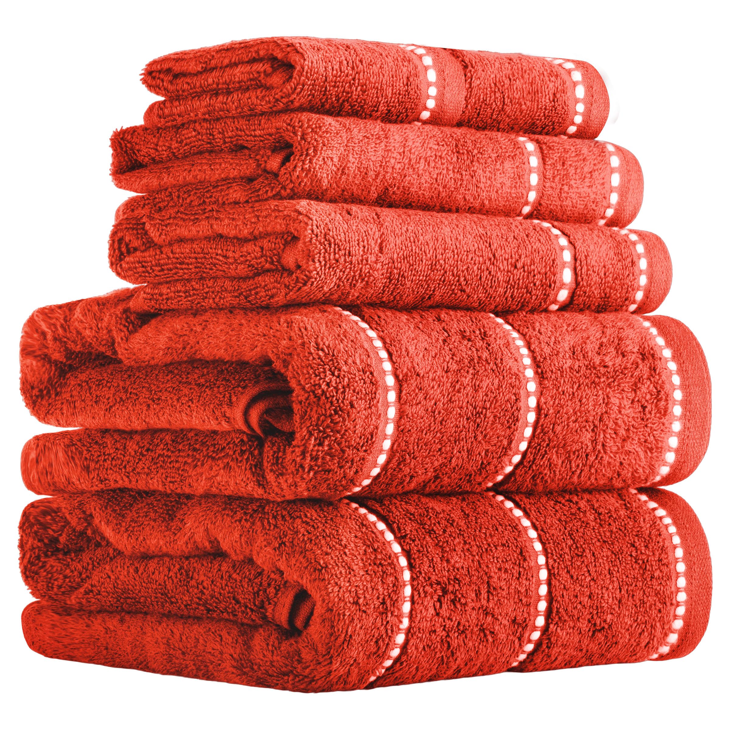 Lavish Home 6 Pack Luxury Quick Dry Cotton Towels - Soft Fiber Non Twisted - Inc