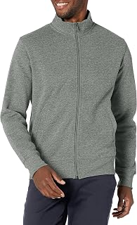 Amazon Essentials Men's Regular Fit Sweat Jacket with Stand-Up Collar without Hood