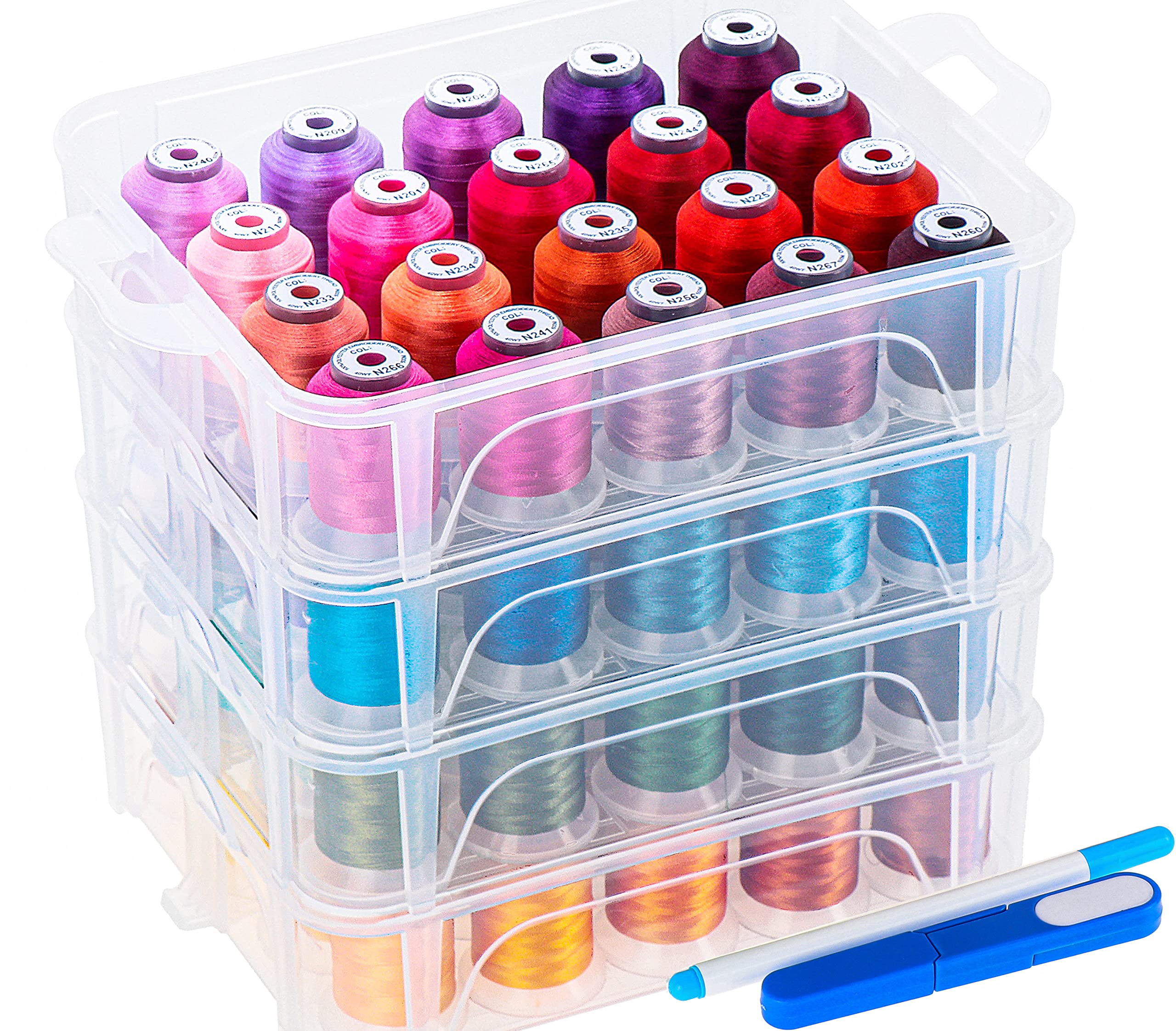 New brothread 80 Colors Embroidery Machine Thread with Storage Box | Compatible 