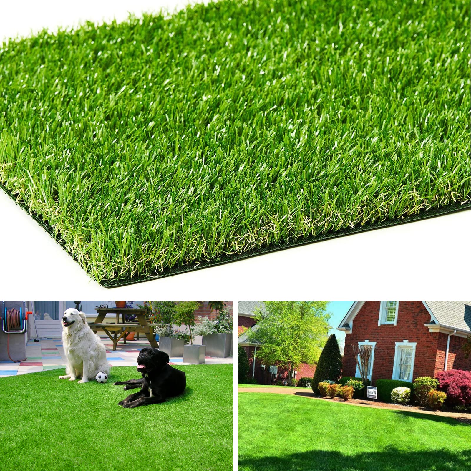 AYOHA Artificial Turf 4 ft x 6 ft with Drainage, 1.38 Inch Realistic Fake Grass 