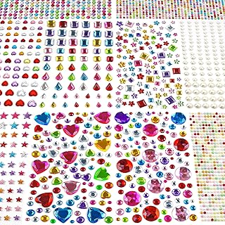 Stocking Stuffers,3528PCS Gem Stickers,Scrapbook Supplies Rhinestones Craft | Self Adhesive Bedazzling Kit Diamond Art for Kids,Face Gems Nail Body Glitter Hair Jewelry for Women,Halloween,Christmas