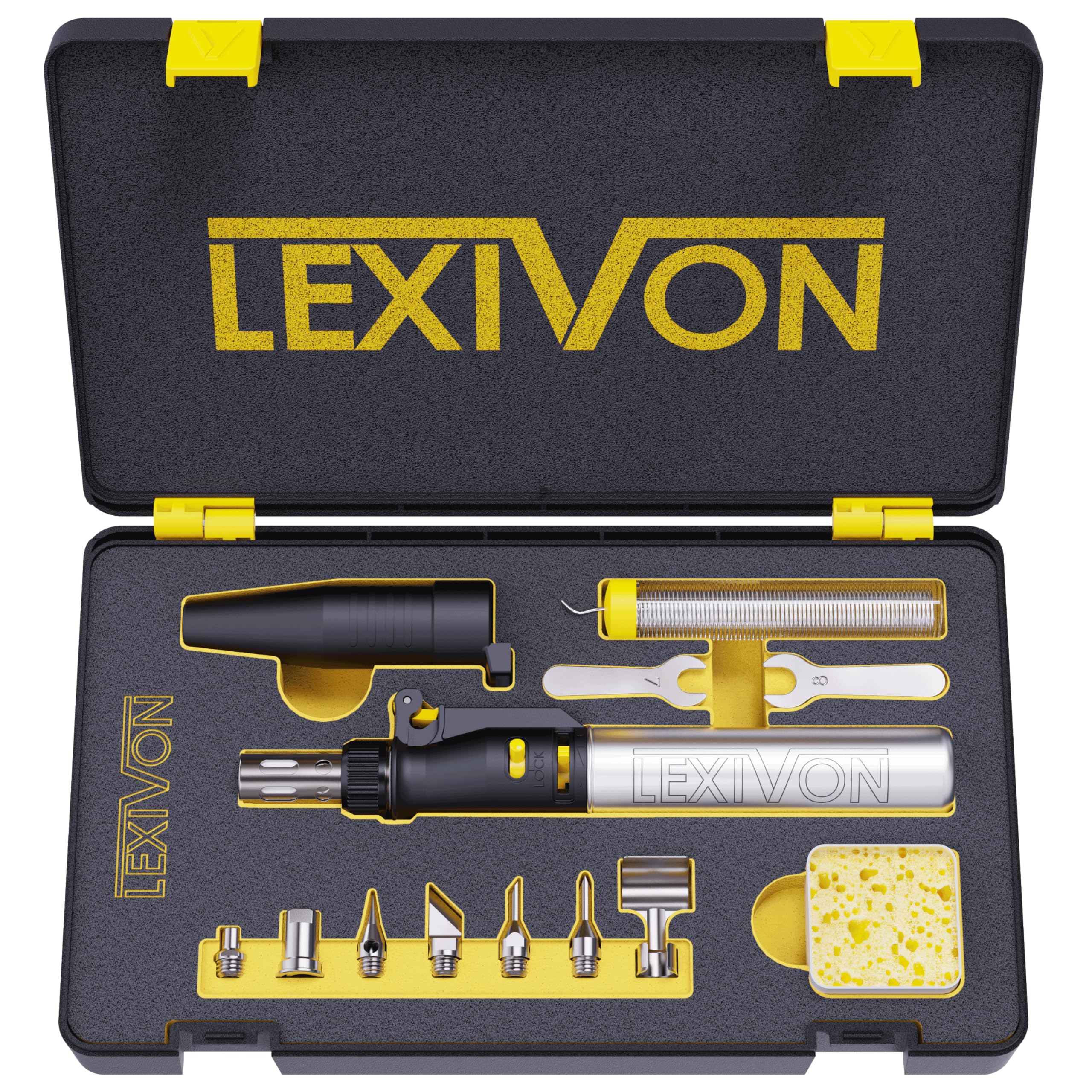 LEXIVON Butane Soldering Iron Multi-Purpose Kit | Cordless Self-Igniting Adjusta