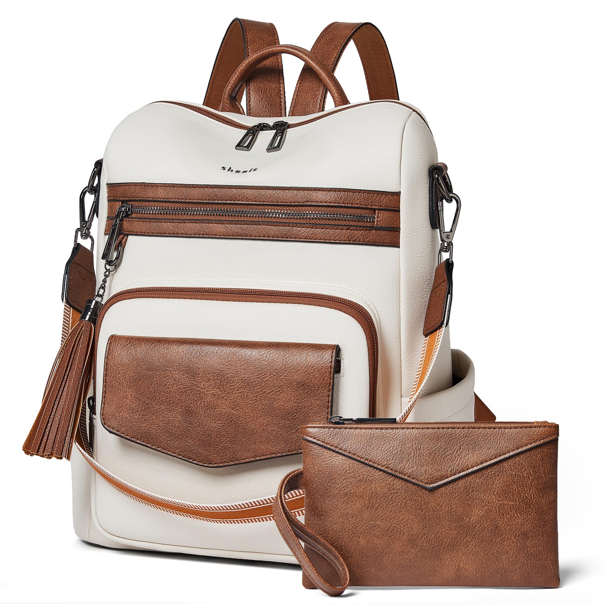 Shrrie Backpack Purse for Women Travel,Convertible Crossbody Shoulder Bag for La