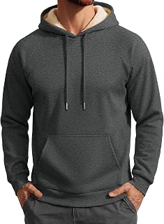 MAGCOMSEN Men's Fleece Hoodie Sweat Hood with Drawstring and Front Pocket Solid Color Casual