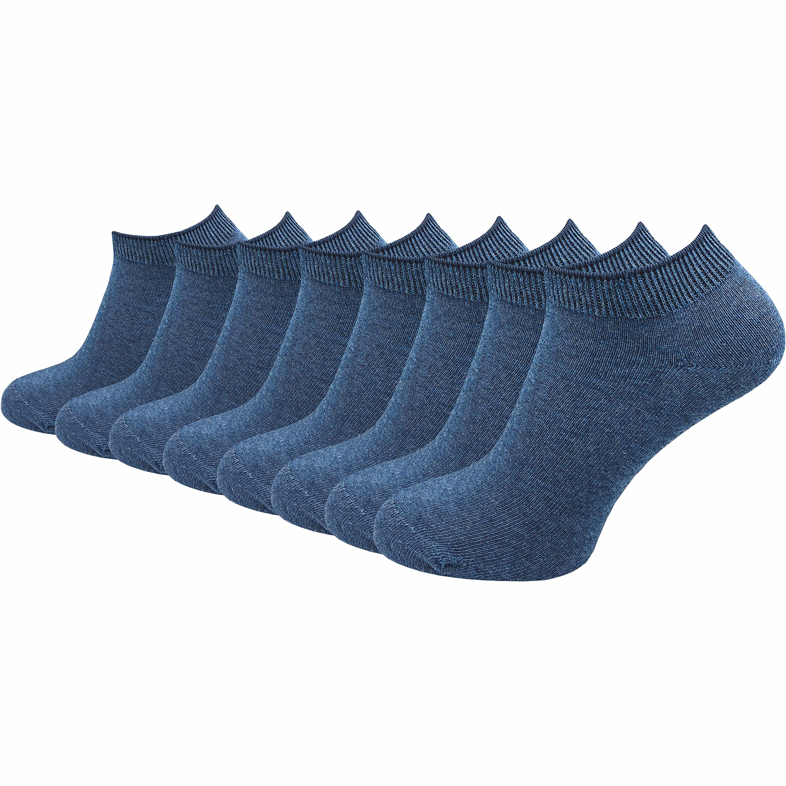 GAWILO 100% Pure Cotton (8 Pairs) Mens Womens Gym Socks Short Thin No Pressing T