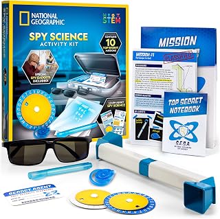 National Geographic Kids Spy Science Activity Set, Complete 10 Secret Missions with Spy Gadgets and Gear for Kids, Detective Kit, Science Kits, Pretend Play