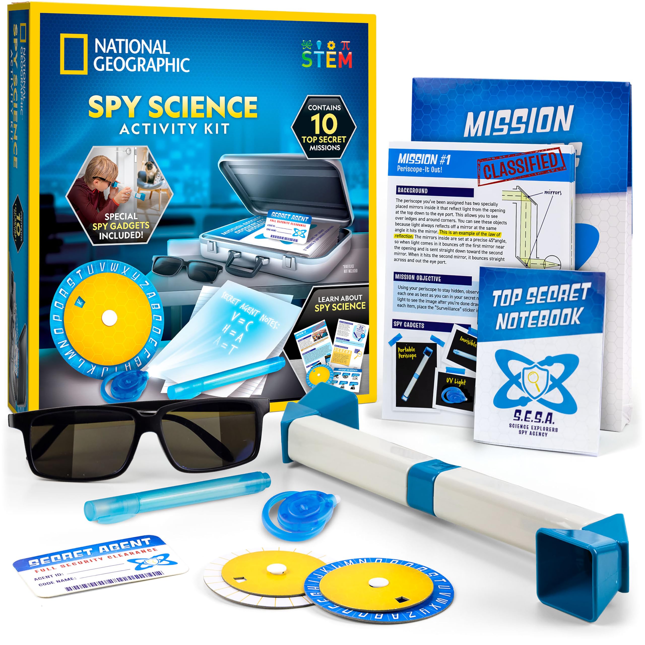 National Geographic Kids Spy Science Activity Set, Complete 10 Secret Missions w