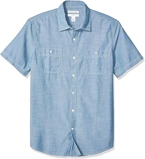 Amazon Essentials Mens Regular-Fit Short-Sleeve Poplin Shirt