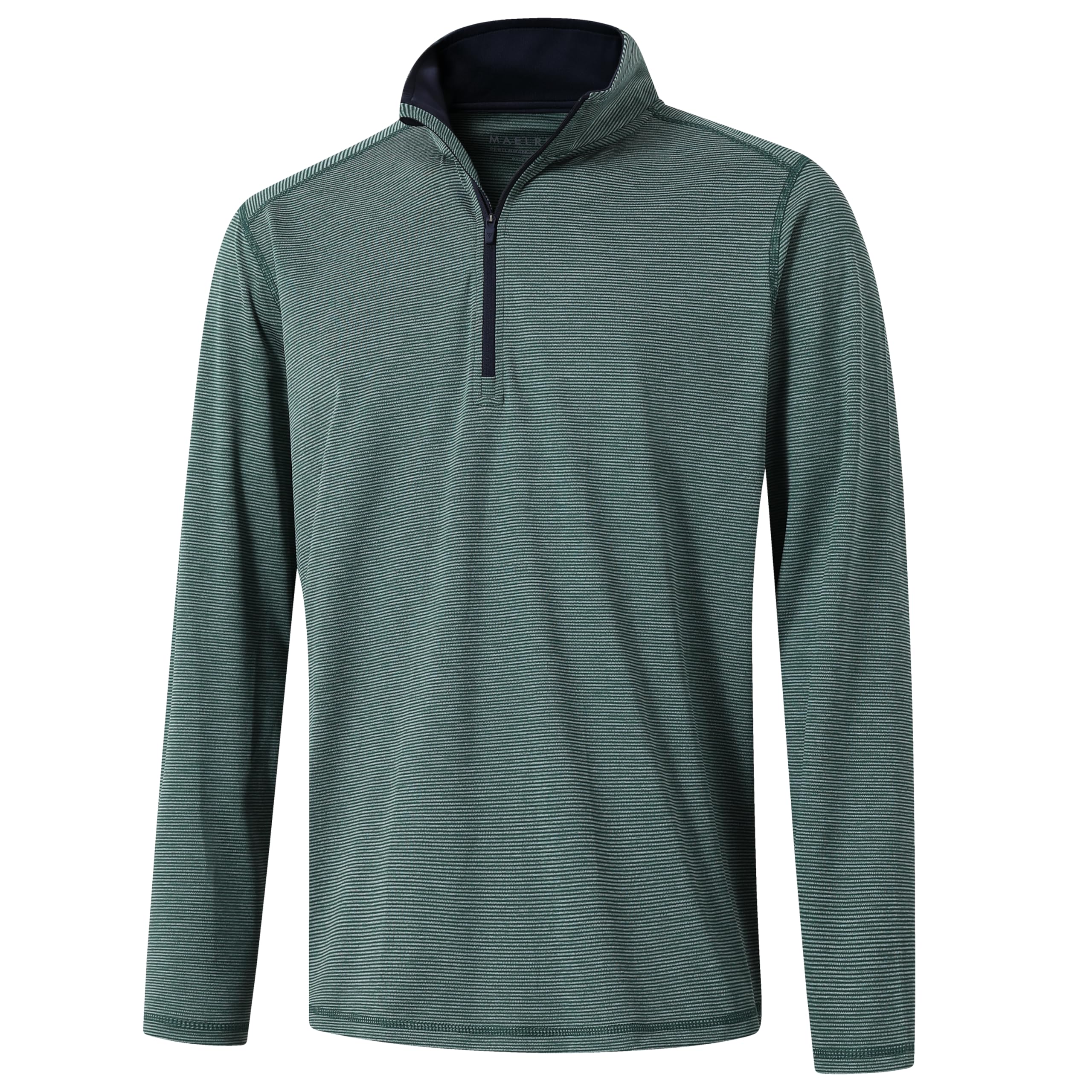 M MAELREG Quarter Zip Pullover Men Performance Dry Fit Stripe Mock Neck Midlayer