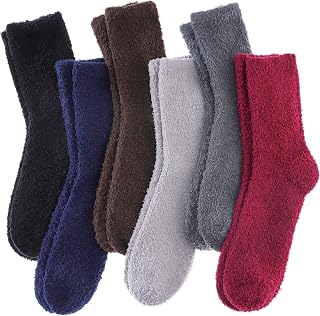 LINEMIN Women Soft Fluffy Winter Warm Microfiber Socks Home Sleep Socks