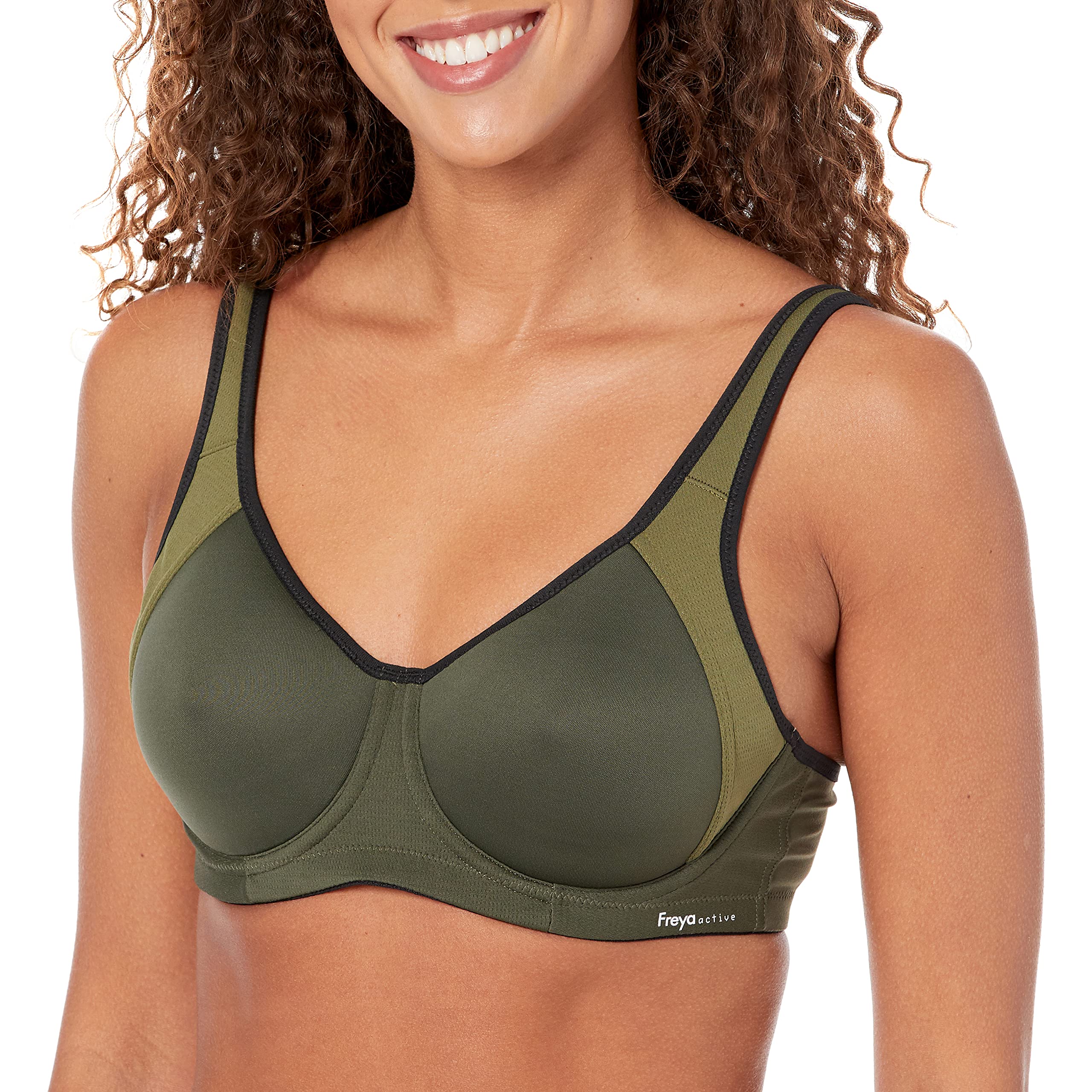 [FREYA ACTIVE] Sonic Underwire Moulded Sports Bra in Carbon, Cherry Glow, Total 