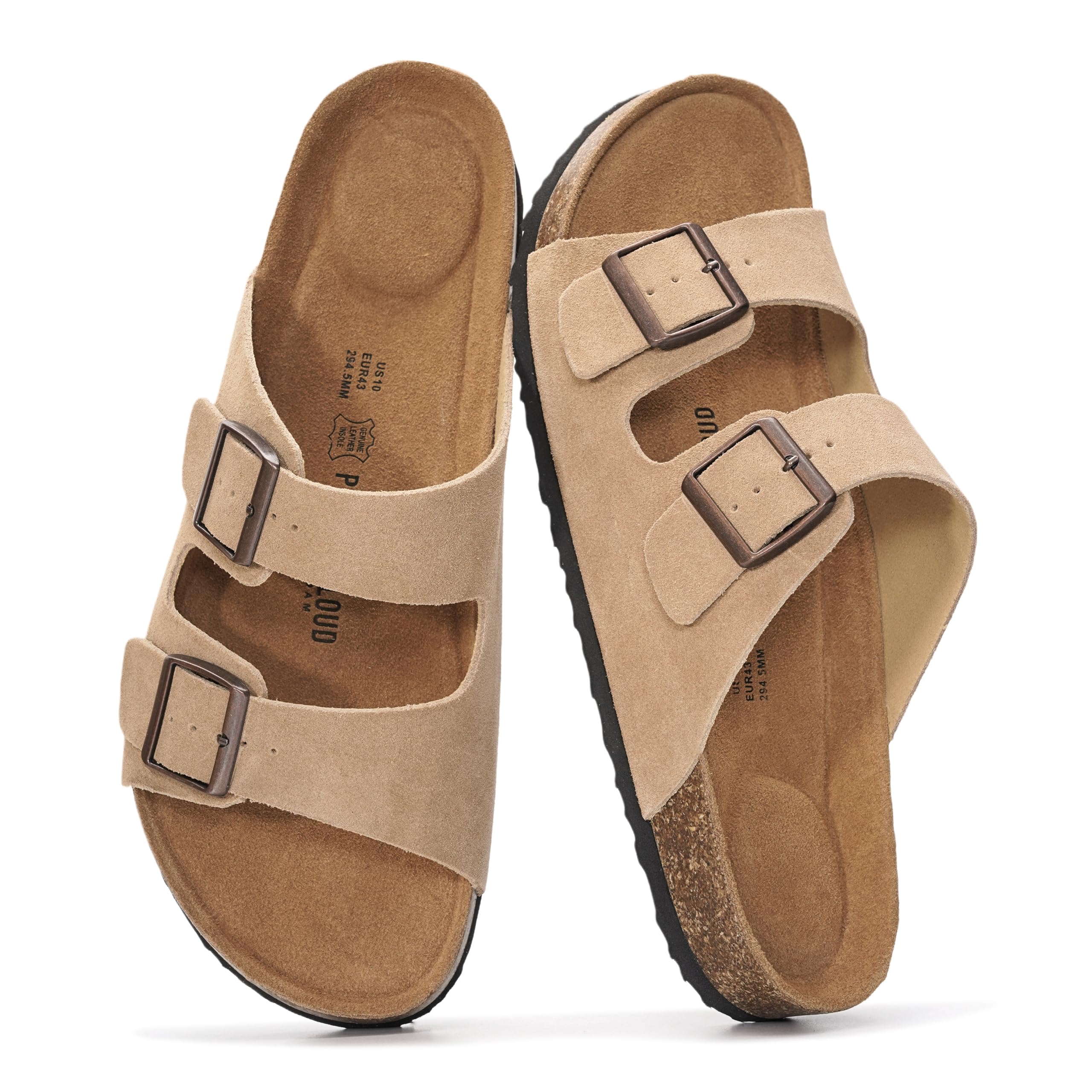 Project Cloud Mens Sandals 100% Genuine Leather Mens Slides Sandals for Men