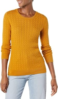 Amazon Essentials Women's Lightweight Cable Knit Long Sleeve Sweater