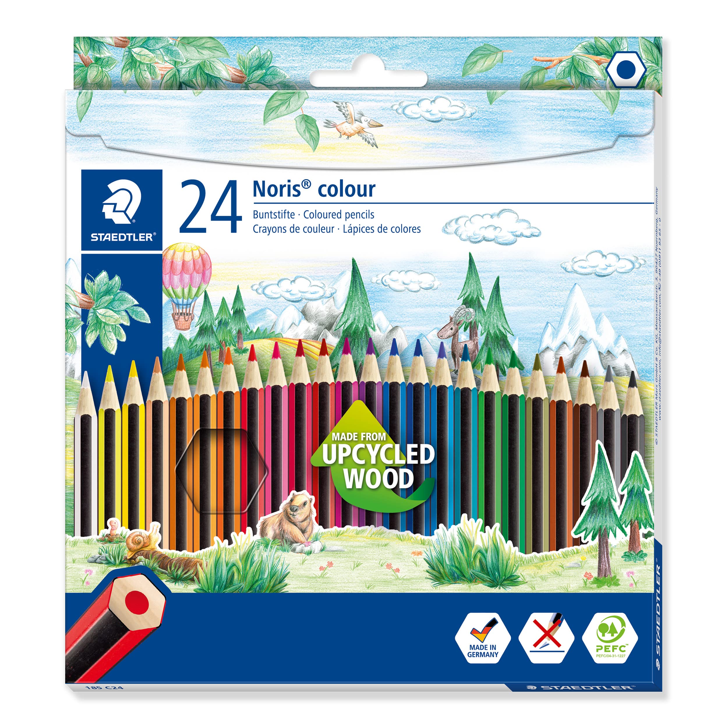 STAEDTLER 185 C24 Noris Colour Colouring Pencils - 24 Assorted Colours (Pack of 