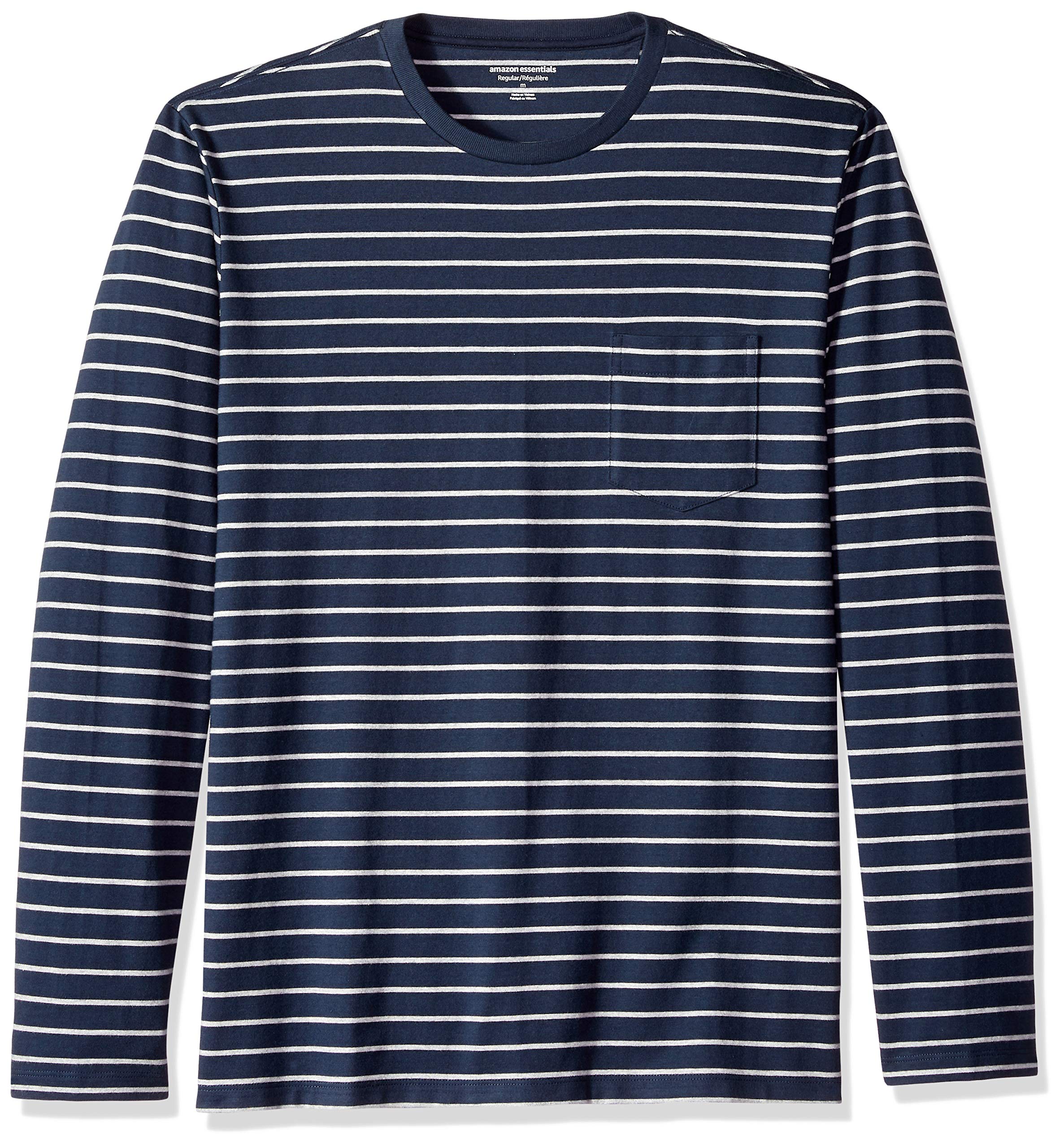 Amazon Essentials Men's Regular-Fit Crewneck Long-Sleeve T-Shirt, Casual Cotton 
