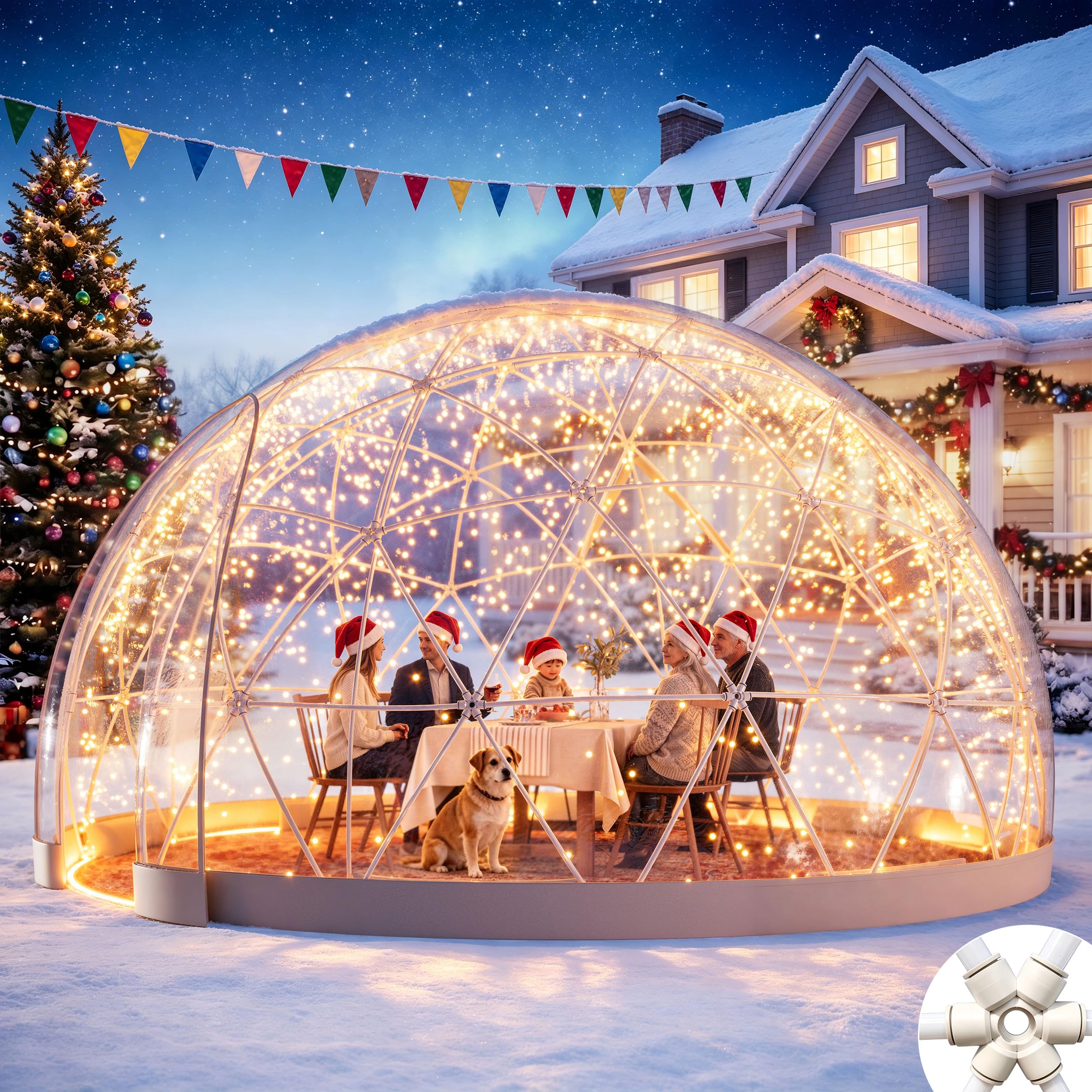 Garden Dome Tent 12 Ft Clear Bubble Tent House for 4–8 Person | Outdoor Igloo Wa