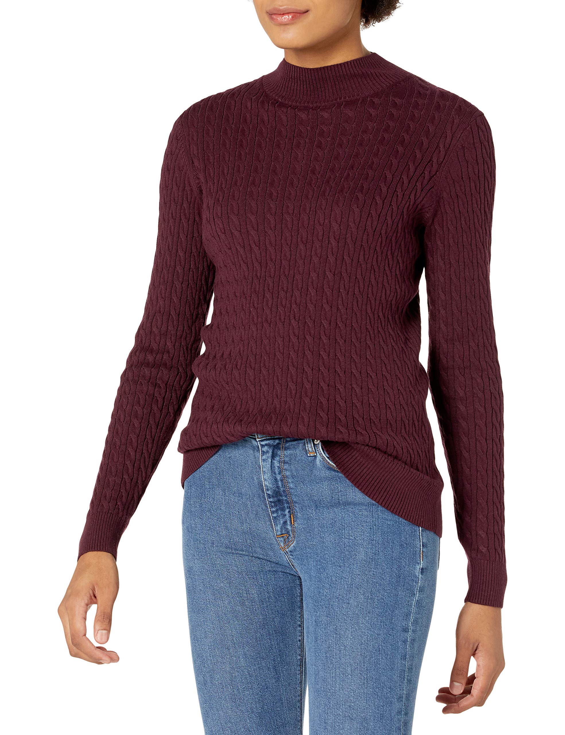 Amazon Essentials Women's Lightweight Long Sleeve Cable Knit Sweater