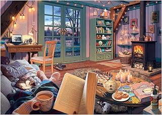 Ravensburger - Cozy Retreat - 500 Piece Large Format Jigsaw Puzzle - Enjoy the Serenity of a Simple Scene, Complete with Tea and a Good Book - Premium Quality - Puzzles for Adults
