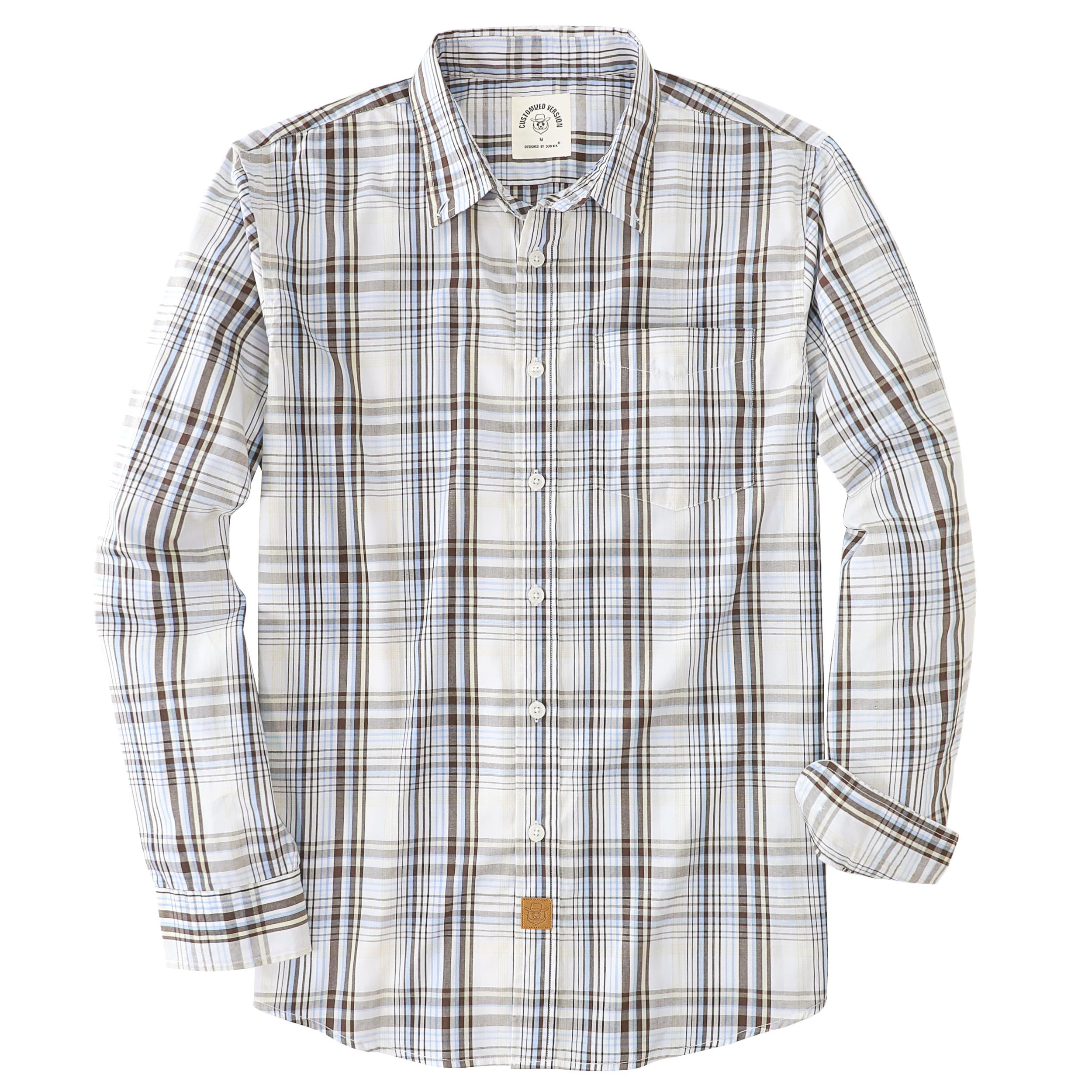 Dubinik® Men's Long-Sleeved Checked Casual Regular Fit Shirt