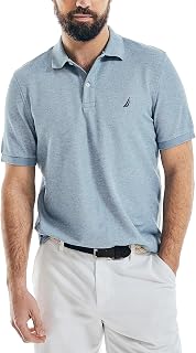 Nautica Men's Short Sleeve Solid Cotton Pique Polo Shirt