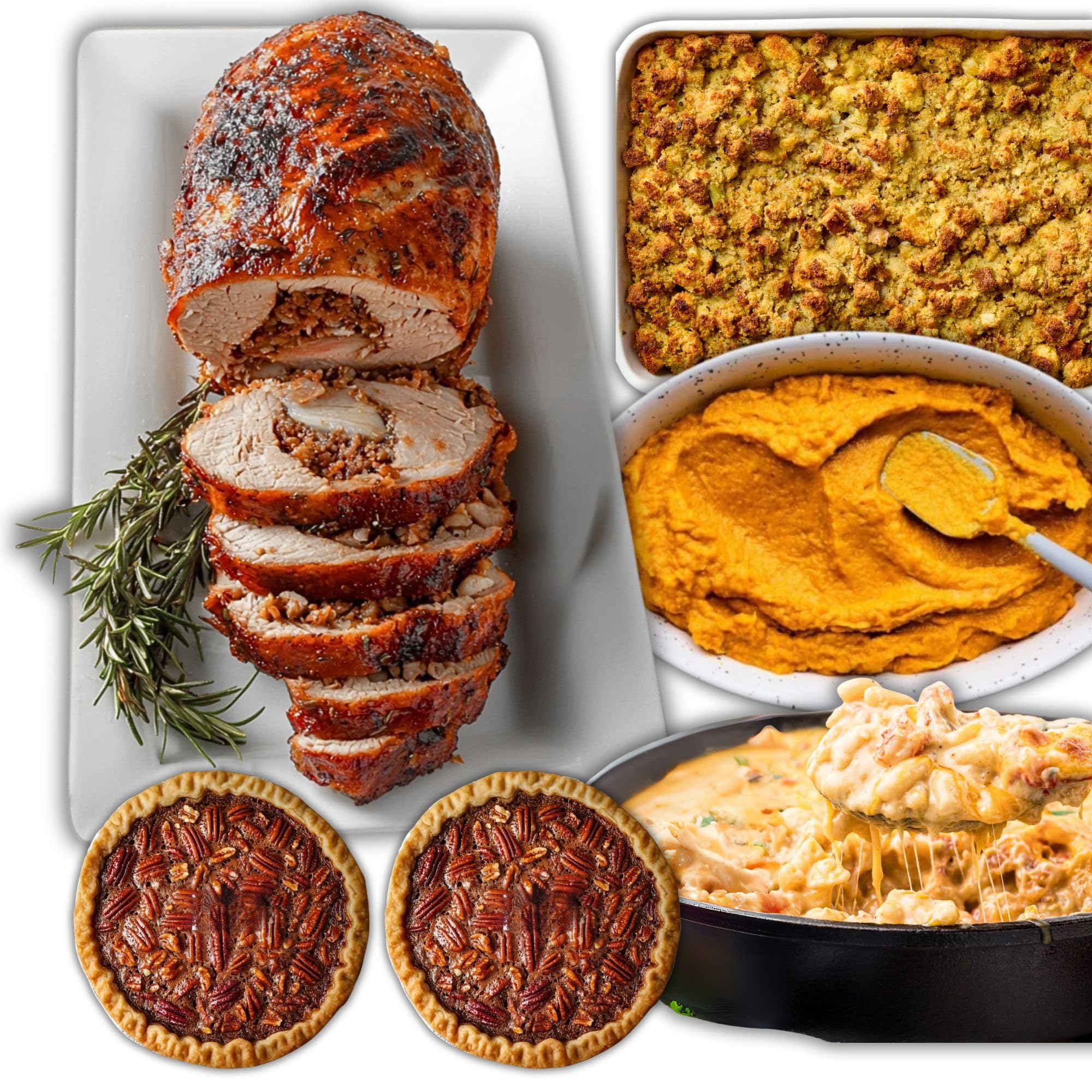 Seafood Turducken Roll Family Feast - 5 lb Stuffed Poultry with Seafood Jambalay