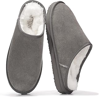 Project Cloud Pantofole da uomo in vera pelle scamosciata, con soletta in memory foam, mocassini da uomo, per uso interno ed esterno, scarpe da casa leggere e antiscivolo (Chill)