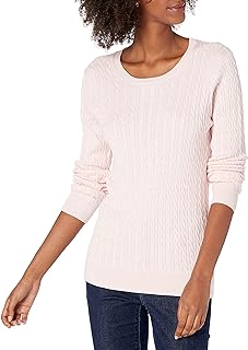 Amazon Essentials Women's Lightweight Long Sleeve Cable Knit Sweater