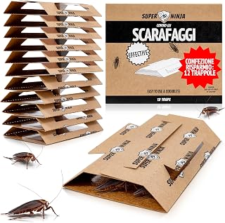 Super Ninja Cockroach and Cockroach Traps for Indoor Cockroaches, Pack of | Adhesive Trap for Cockroaches for Kitchens, Pest Control Home, Cellar and Garage, Attractive in Glue, Ready to Use