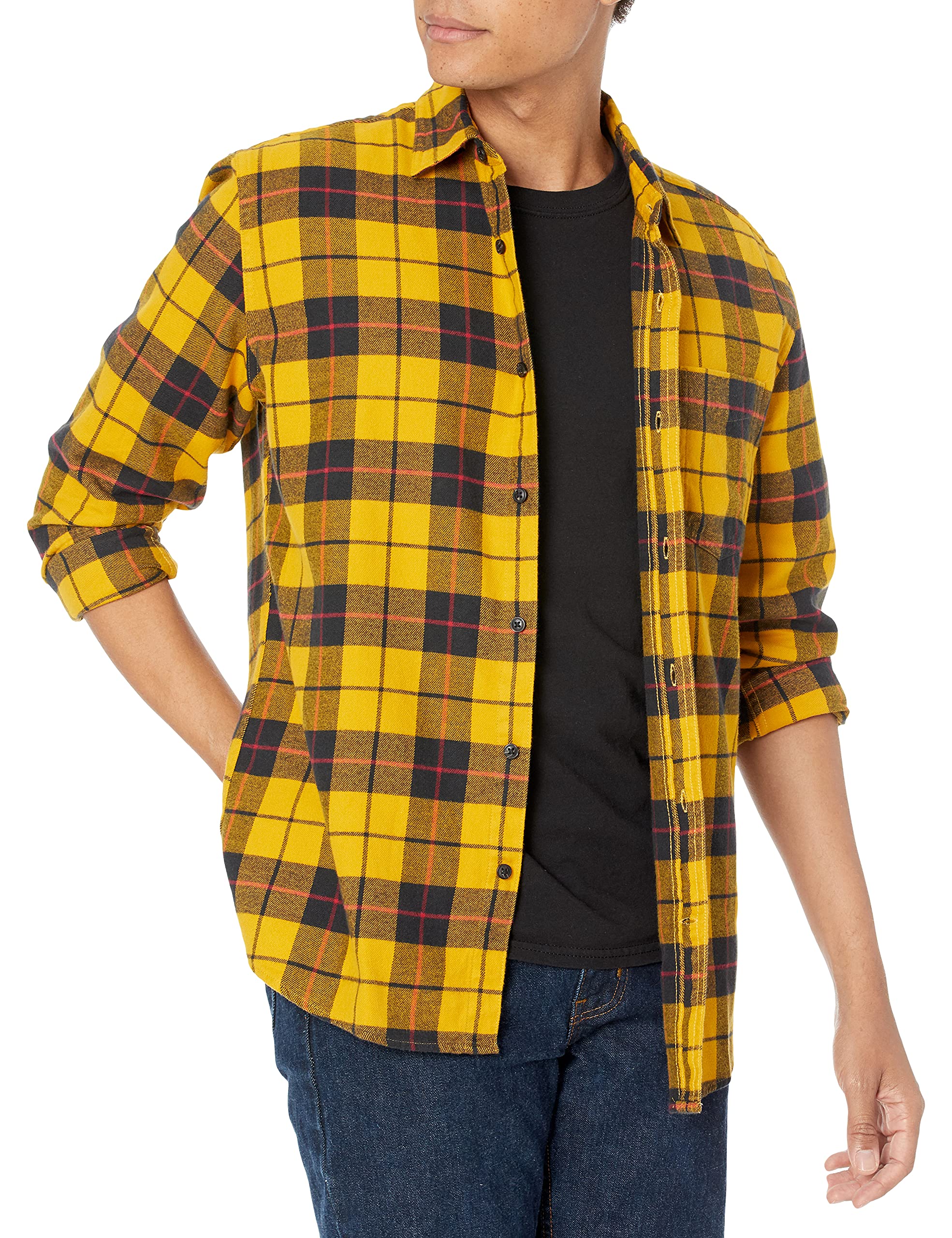 Amazon Essentials Men's Flannel Shirt with Long Sleeves