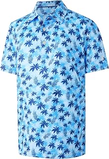 Boys Polo Shirt Short Sleeve Performance Dry Fit Stretch Funny Print Active Casual Collar Golf Shirts for Boys