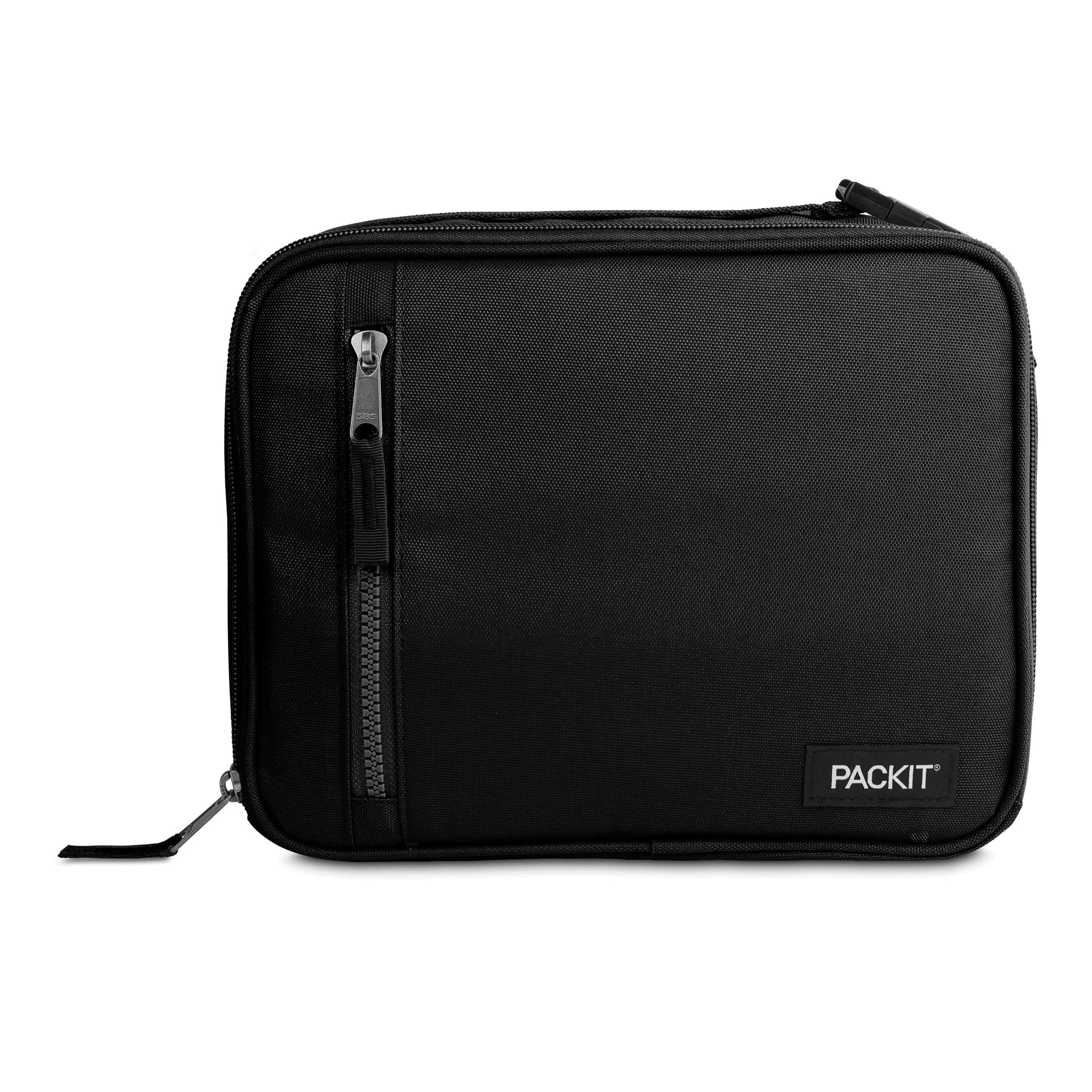 PackIt Freezable Classic Lunch Box, Black | Built-in ice packs, EcoFreeze+ Techn
