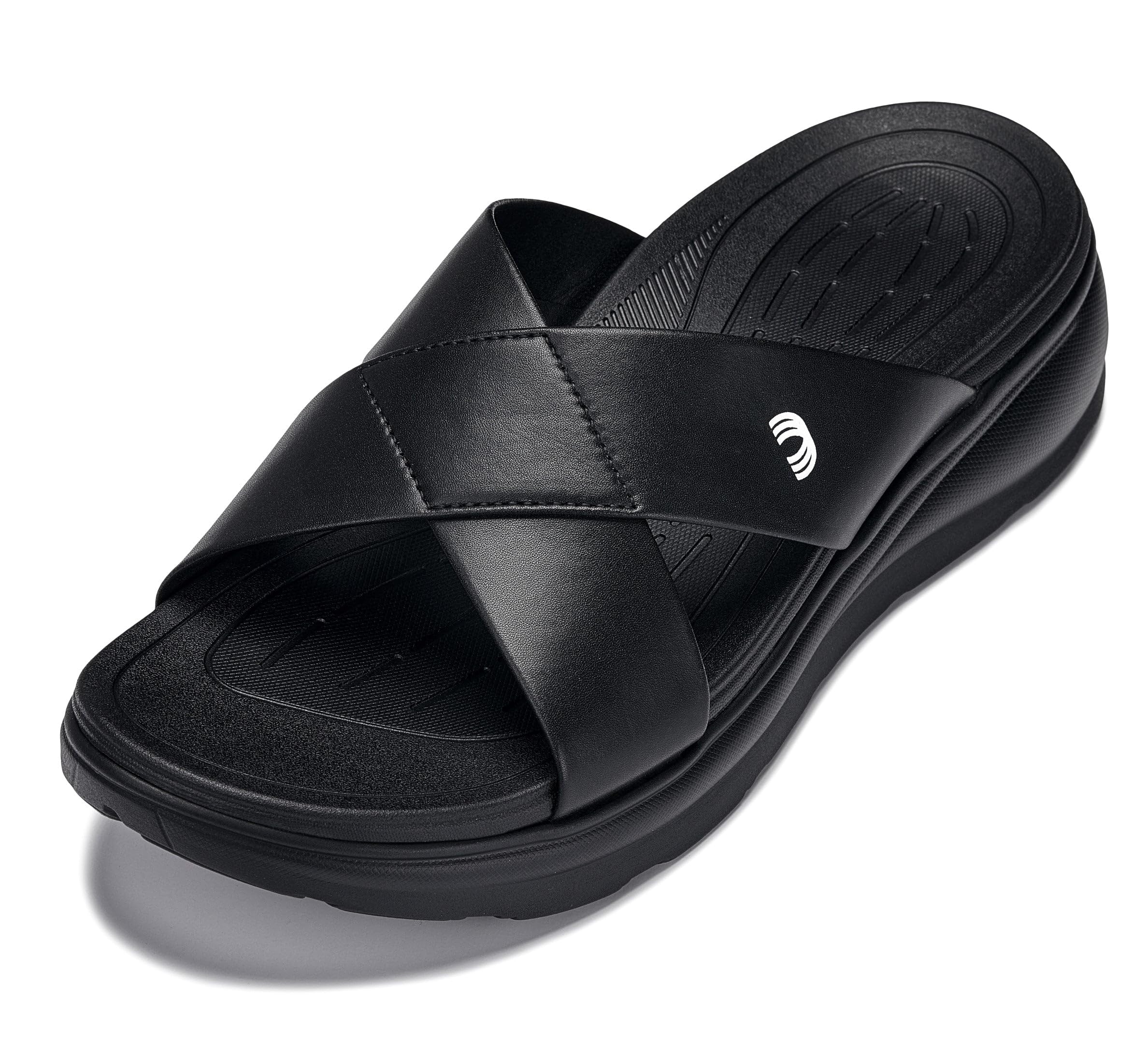 CALTO Men's Invisible Height Increasing Elevator Shoes - Black/Matte Black Ultra