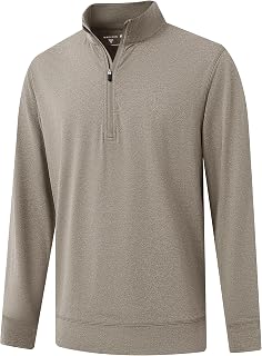 M MAELREG Quarter Zip Pullover Men Moisture Wicking Performance Heather Midlayer Golf 1/4 Zip Pullover Mens Sweatshirt