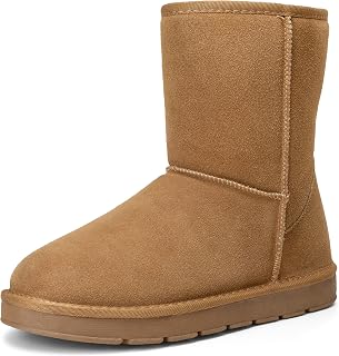 Jousen Men's Winter Boots Fur Lined Suede Snow Boots