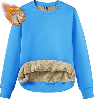 TACVASEN Women's Fleece Lined Sweatshirt Crewneck Winter Sherpa Pullover
